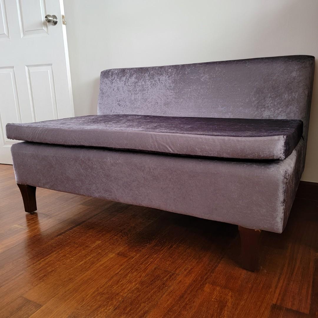 Korean velvet sofa, Furniture & Home Living, Furniture, Sofas on Carousell