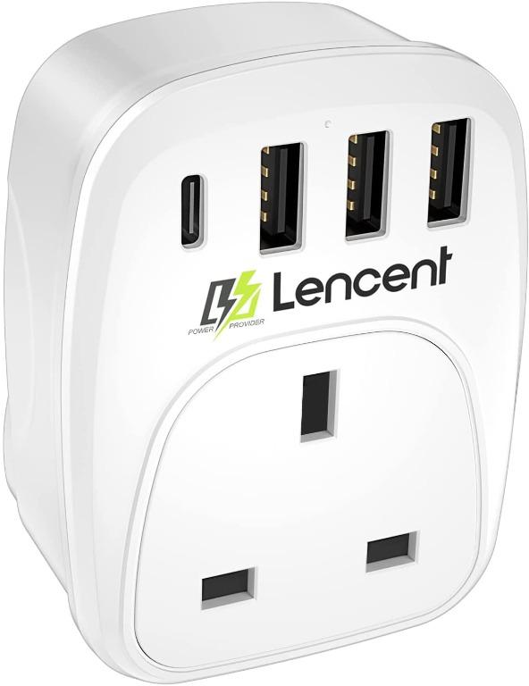 Multiple USB Wall Charger, [22W/4.4A] LENCENT 4 Port USB Travel Power  Adapter, All in