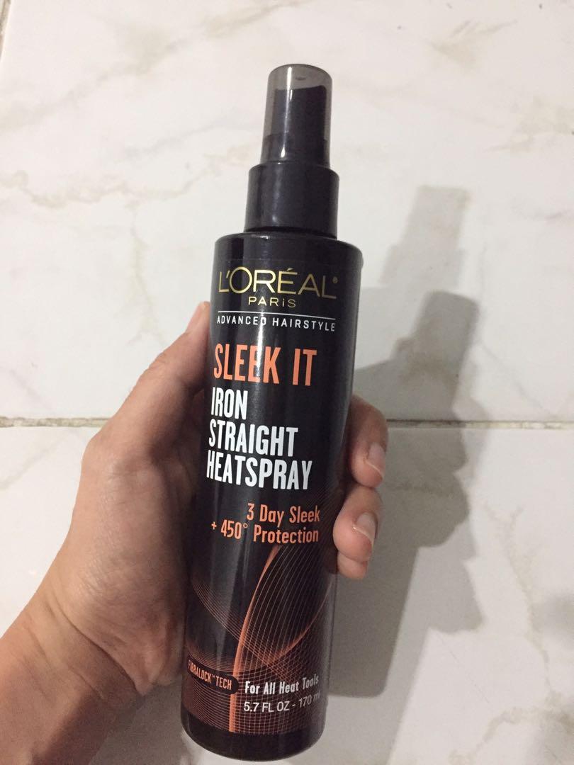 L Oréal Paris Advanced Hairstyle Sleek It Iron Straight Heatspray L'oreal loreal parishair style sleek it iron straight heat spray, Kesehatan & Kecantikan, Perawatan Rambut di Carousell