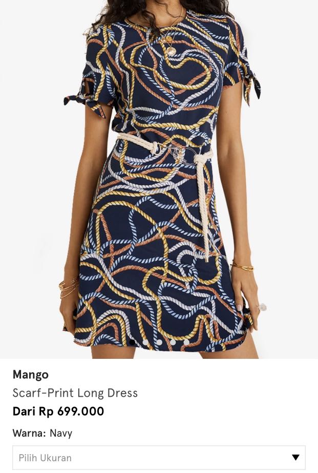 Mango scarf top print dress