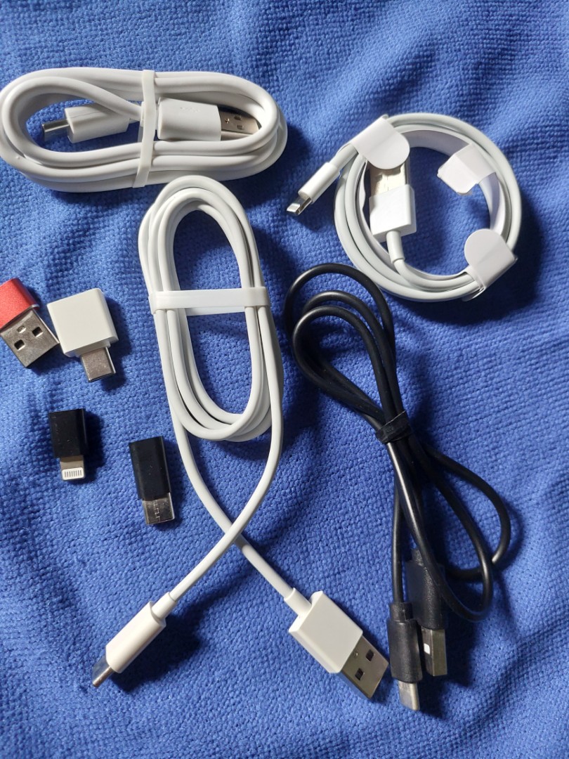 Many Usb cable and connectors.Type C and Iphone., Mobile Phones