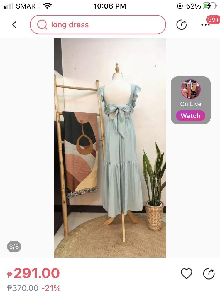 Maxi Dress for Women (Category: Dresses) located in Subic. Submitted by chyllbhaby (Listing ID 1143032003, Image 3). Description: Maxi Dress Used once Free Size can fit up to large open back.