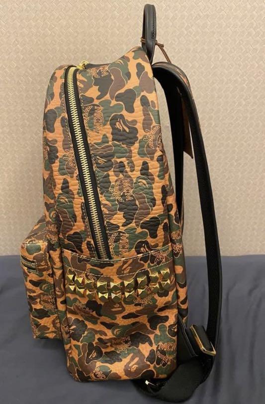 Mcm X Bape Camo Backpack Limited Edition-100% Authentic With Receipt