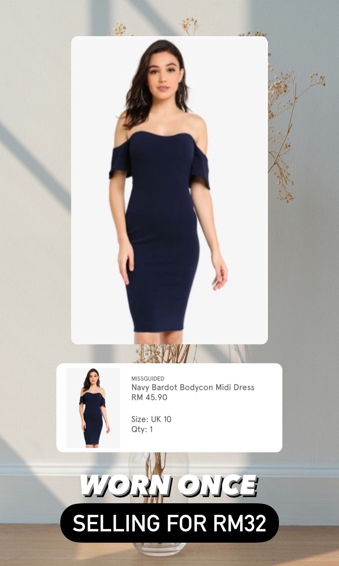 Missguided store navy dress
