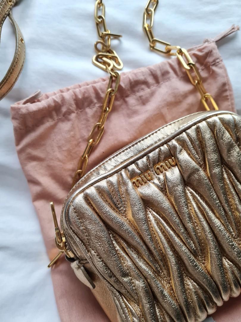 Miu miu matelasse online camera bag
