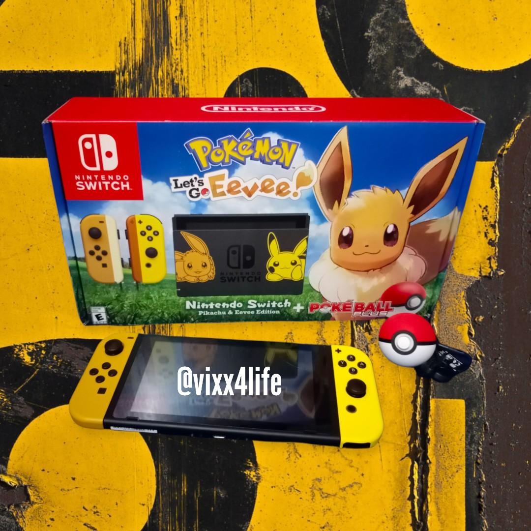 Nintendo Switch Pikachu Eevee Edition With Pokemon Let S Go Pikachu Bundle Poke Ball Plus Special Limited Edition Video Gaming Video Game Consoles On Carousell