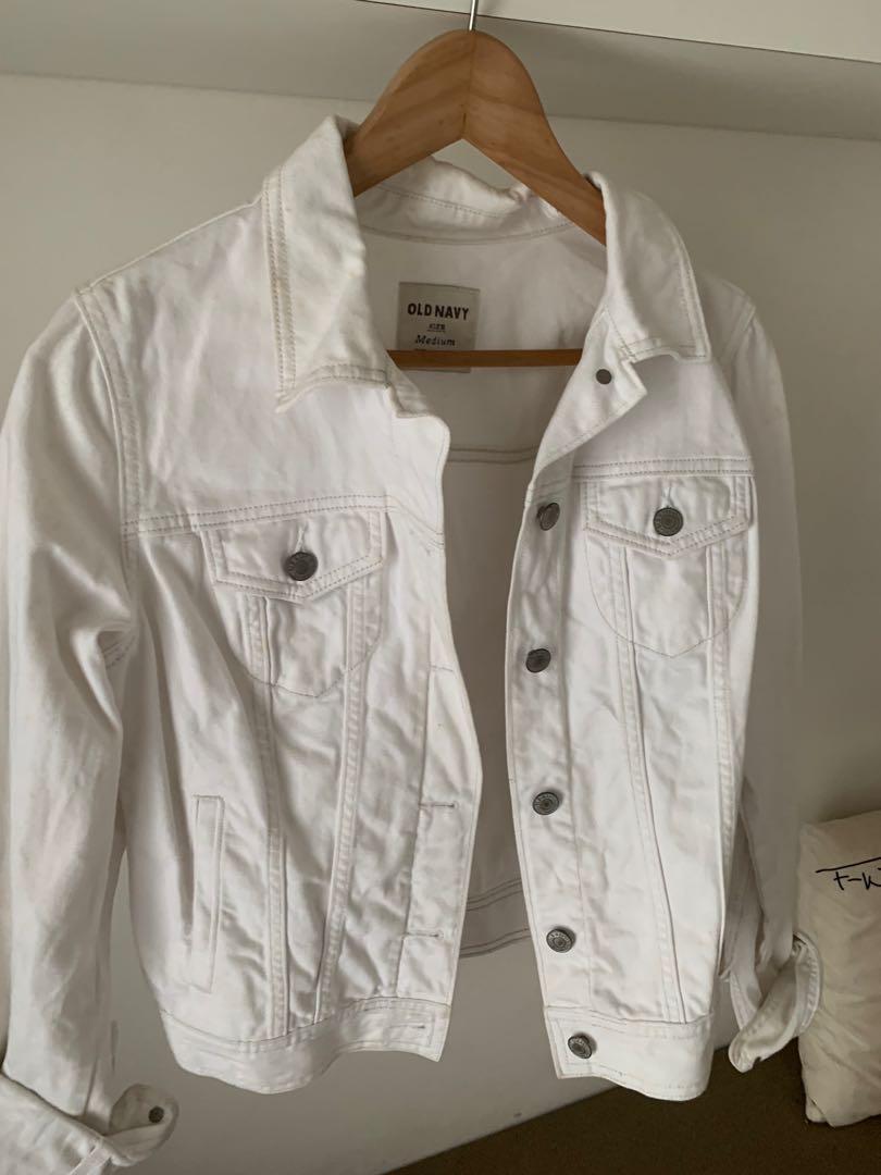 Old navy top white denim jacket