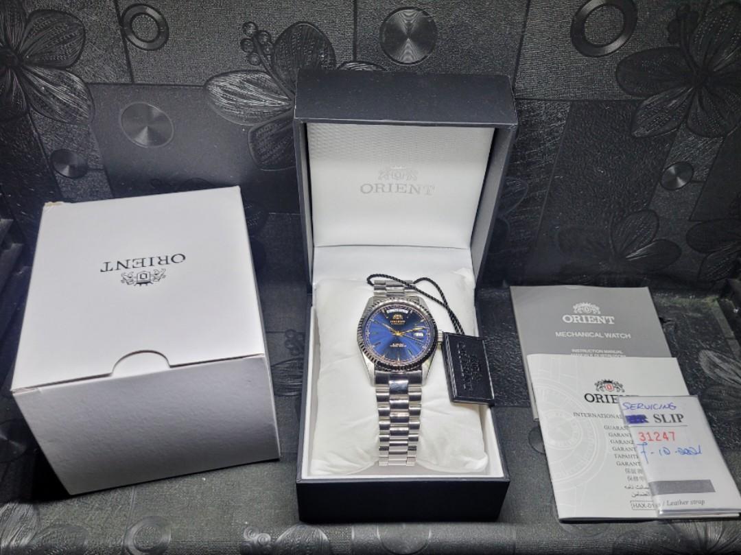 Orient Navy Dial President Day Date 2EV03001DY Full Set Luxury