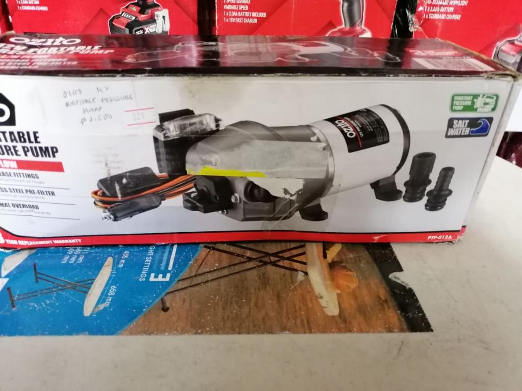 Ozito 12v Portable Pressure Pump (Category: Construction Tools & Equipment) located in San Pedro. Submitted by aus-plus (Listing ID 1142898315, Image 2). Description: Ozito 12v Portable Pressure Pump.