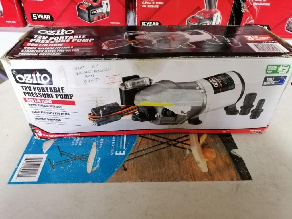 Ozito 12v Portable Pressure Pump (Category: Construction Tools & Equipment) located in San Pedro. Submitted by aus-plus (Listing ID 1142898315, Image 3). Description: Ozito 12v Portable Pressure Pump.