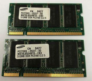 PC2700S DDR2 RAM 512MB x2 (pair)