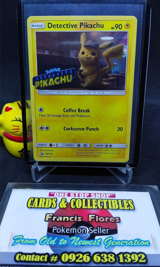 Detective Pikachu Movie Promo SM190 Holographic Card SECURE SHIPPING 