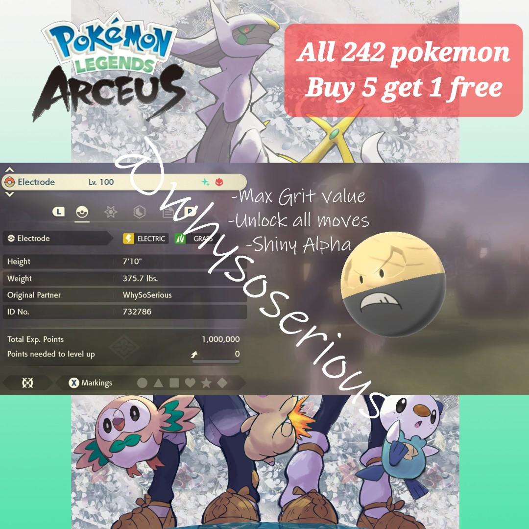 Pokemon Legend of Arceus, Shiny Alpha Electrode, Max potential, Video