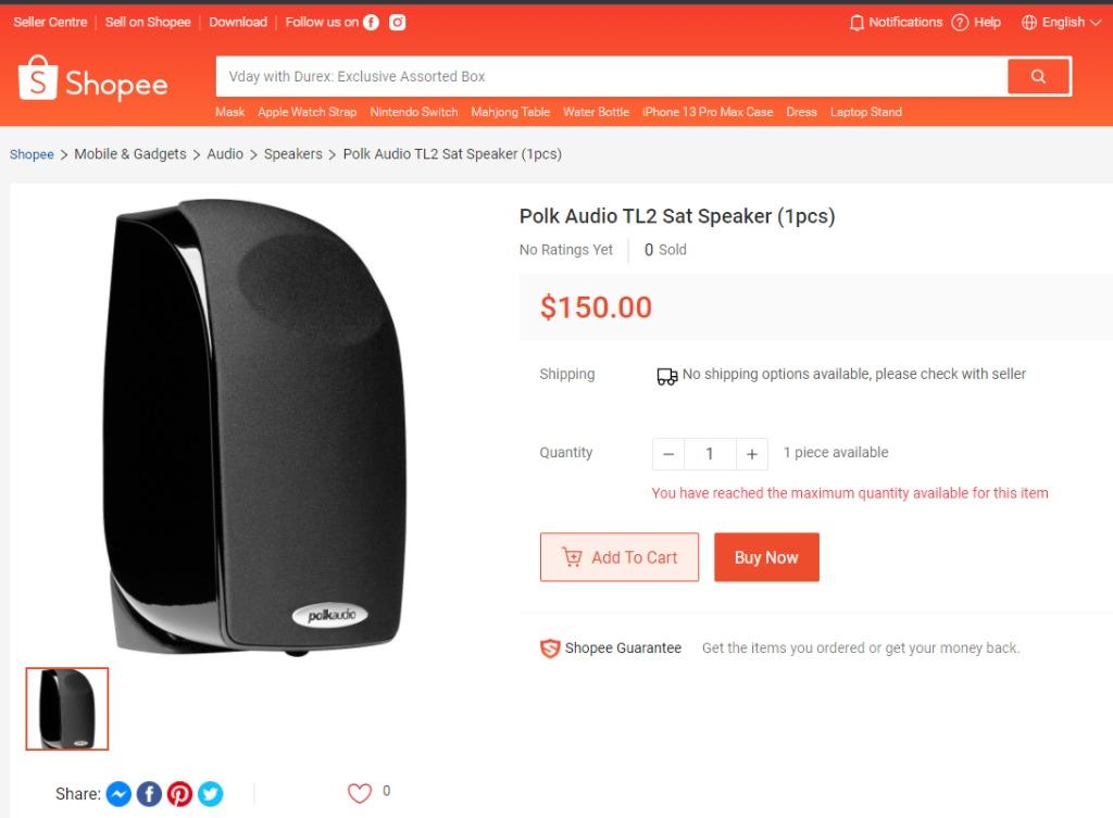 Polk tl2 hot sale satellite speaker