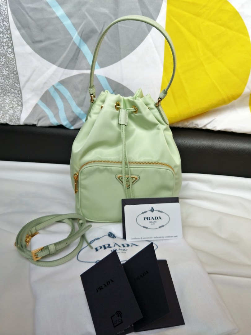 Prada Duet ReNylon Bucket shoulder bag, Women's Fashion, Bags