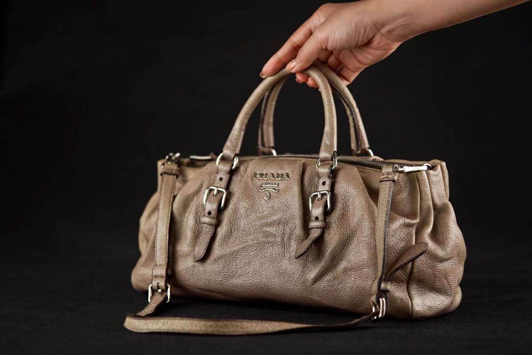 Prada leather satchel top