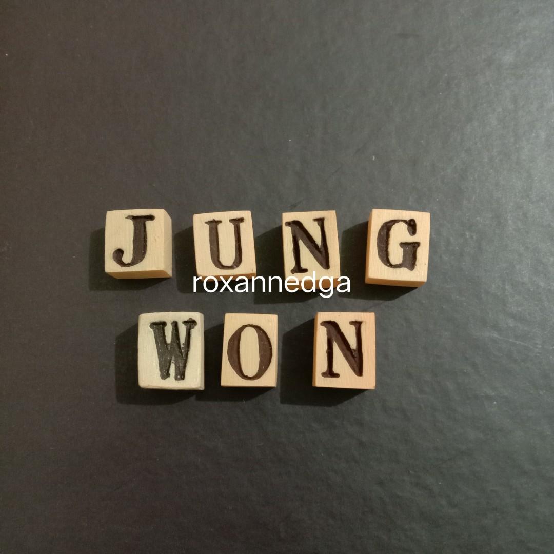 PRELOVED JUNGWON Small Name Blocks from Papemelroti (Category: Vintage Collectibles) located in Pasig City. Submitted by xankapunta (Listing ID 1142931043, Image 1). Description: 10php each letter ang bili ko 50php for all na lang po 😊 once ko lang nagamit nung bday nya last year ~what you see is what you get ❌ RESERVATION MOP: GCASH MOD: SHAPI C/O | MR. SPEEDY | ANGKAS rfs: decluttering.