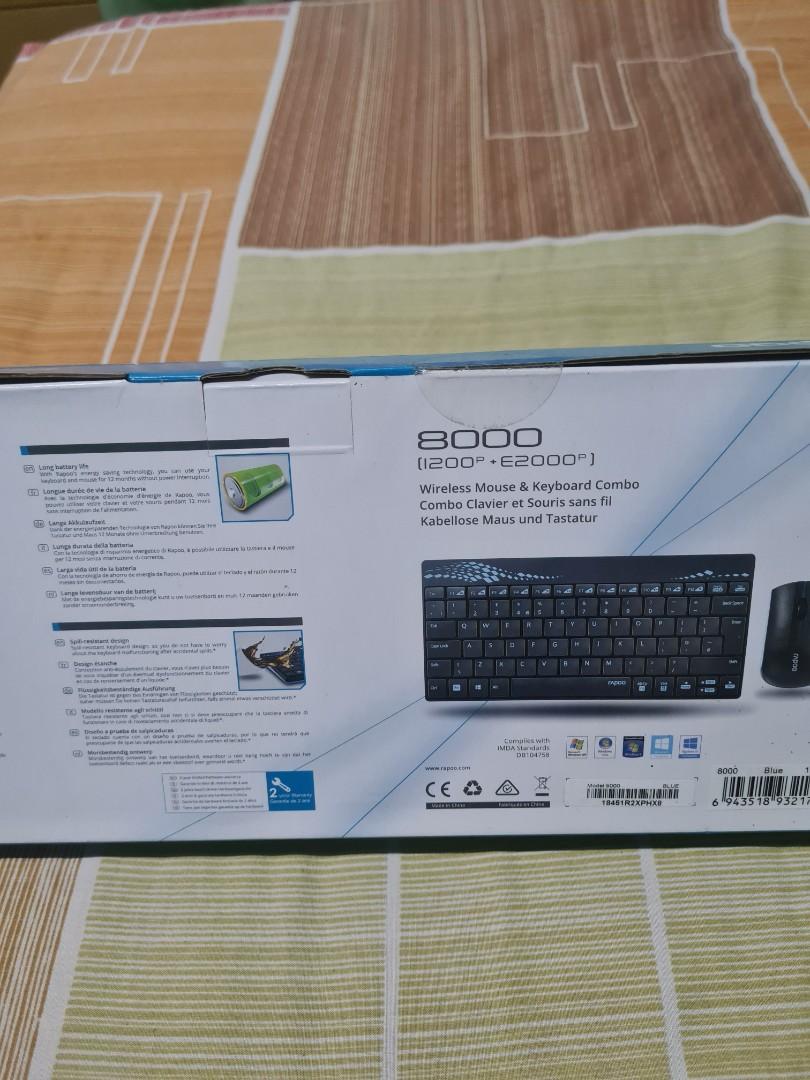 Rapoo 8000 wireless mouse keyboard combo computers tech parts