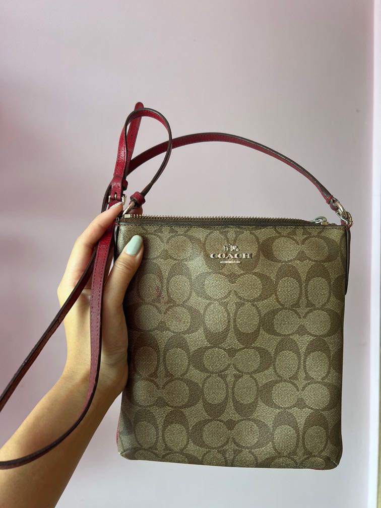 Red crossbody bag coach store