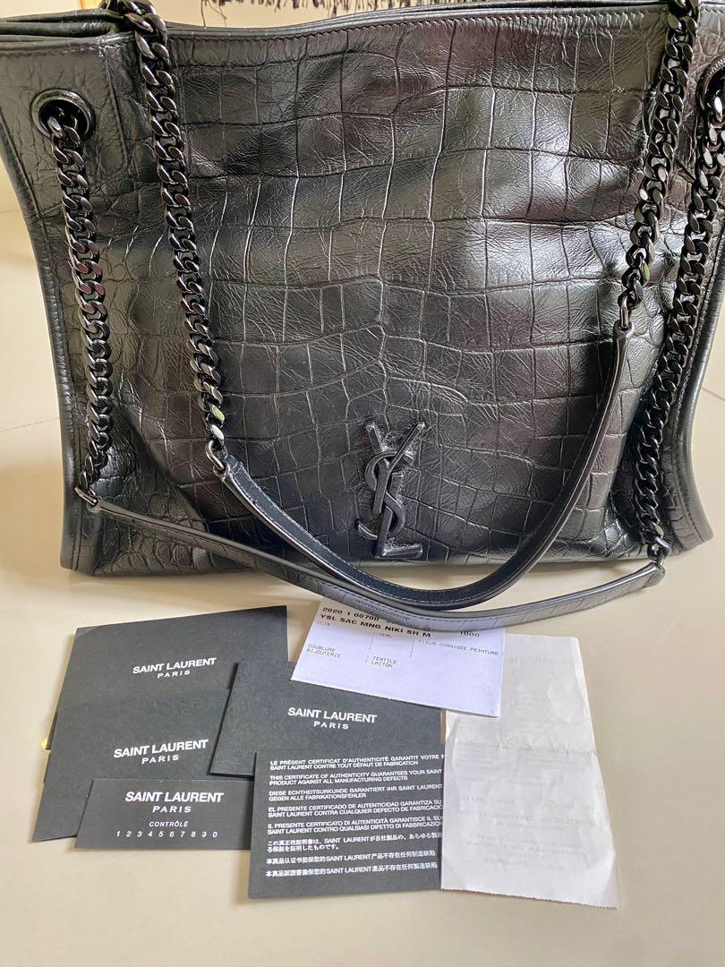 Authentic YSL Niki Croco, Luxury, Bags & Wallets on Carousell