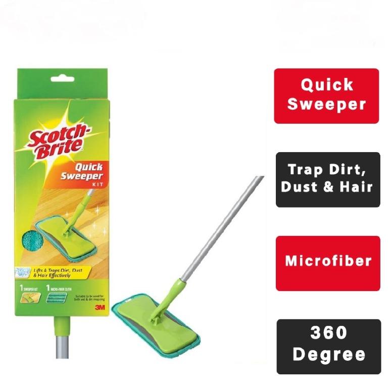Scotch Brite Quick Sweeper Mop Kit with 1 Microfiber Cloth, Furniture ...