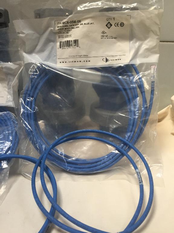 Siemon MC 6 UTP Modular Cords (2 meters) (Category: Cables & Adaptors) located in Taytay. Submitted by immersive_23 (Listing ID 1142946990, Image 1). Description: MC6-02M-06: MOD CORD, CAT6 UTP, 2M, BLUE JKT, CLEAR BOOT, CM, LS0H Siemon’s Category 6 series of modular cords are key components to ensure optimum channel performance of our Category 6 UTP systems. A variety of product enhancements contribute to the cord’s superior performance — includ