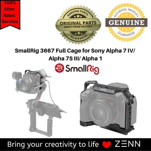 SmallRig 3667 Full Cage for Sony Alpha 7 IV/Alpha 7S III/Alpha 1 ...
