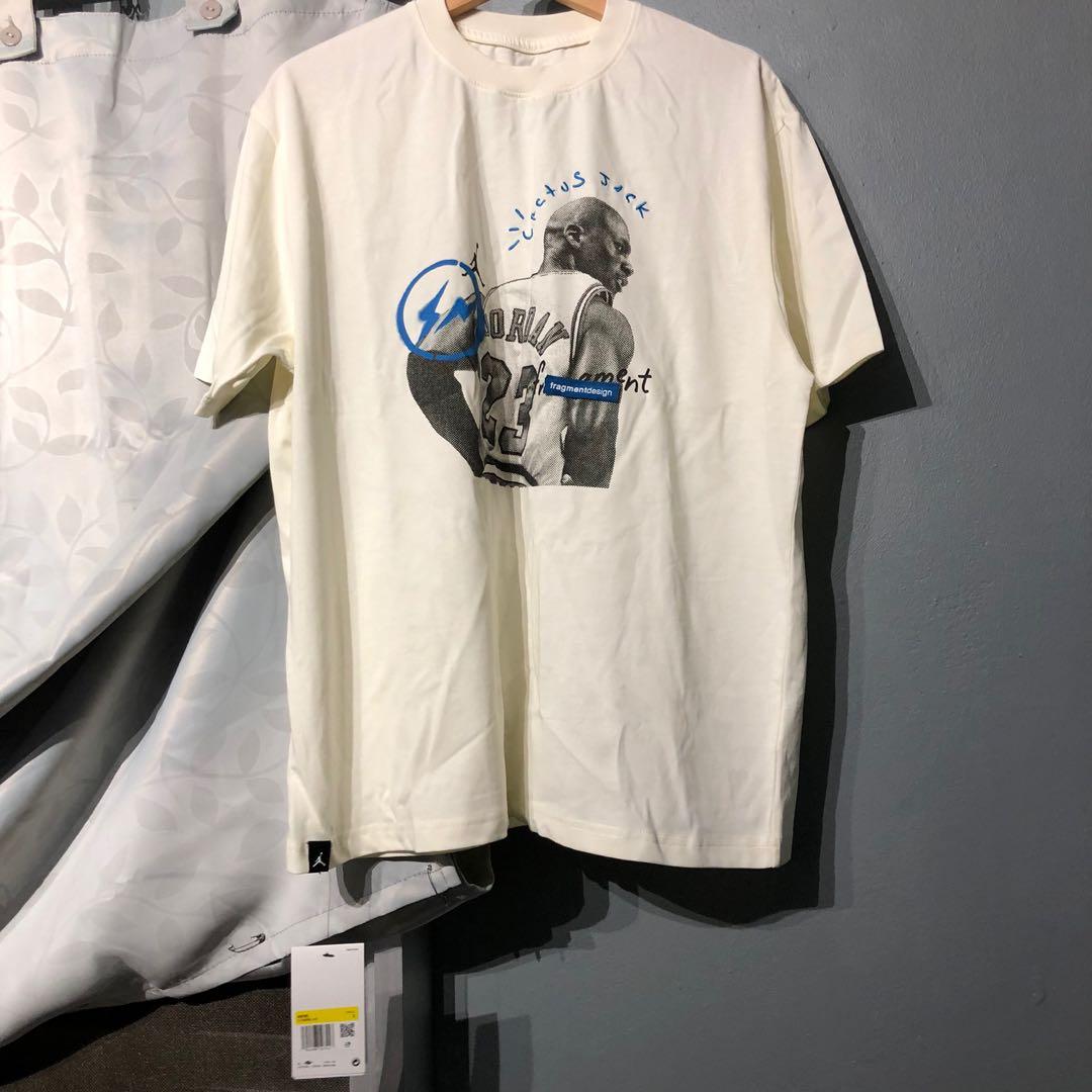 Travis scott x fragment x jordan tshirt, Men's Fashion, Tops