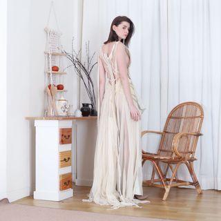USED ONCE ONLY! Jeffry Tan Long White Dress