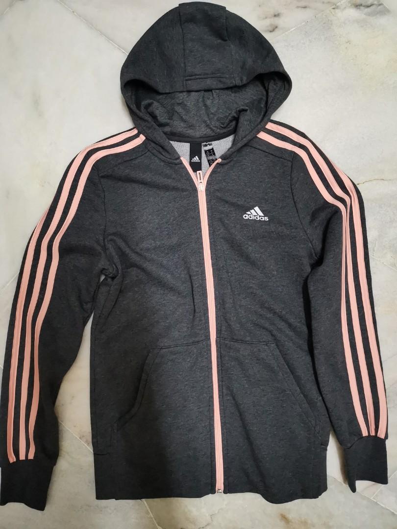 Grey and pink adidas jacket hotsell
