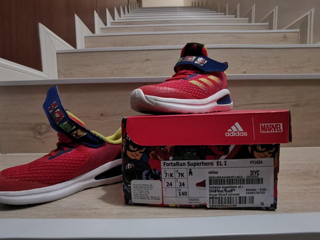 Adidas Superhero Running Shoes, Babies \u0026 Kids, Boys' Apparel, 1 to 3 Years  on Carousell