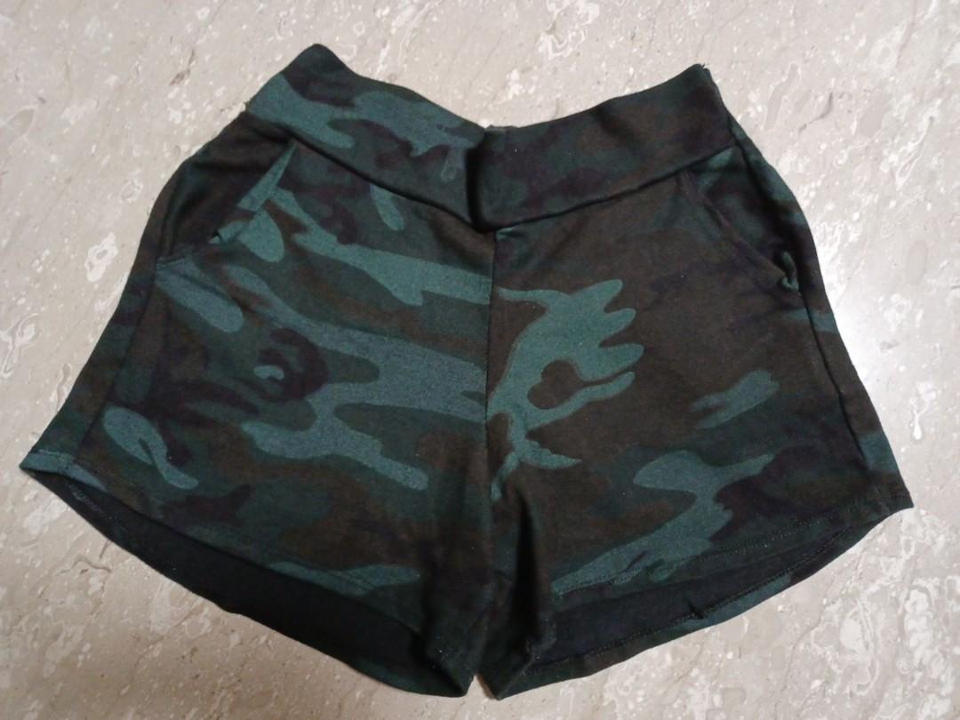 army fatigue booty shorts