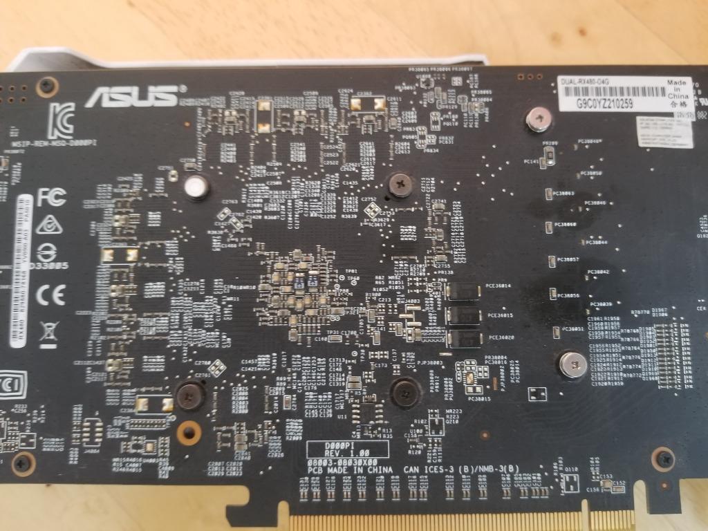 ASUS dual RX480 4G Graphic card
