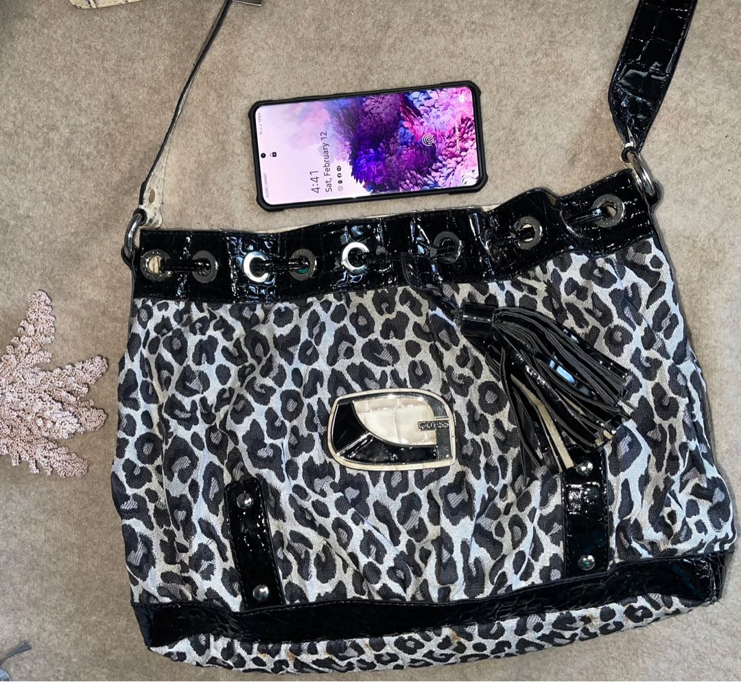 guess leopard print bag