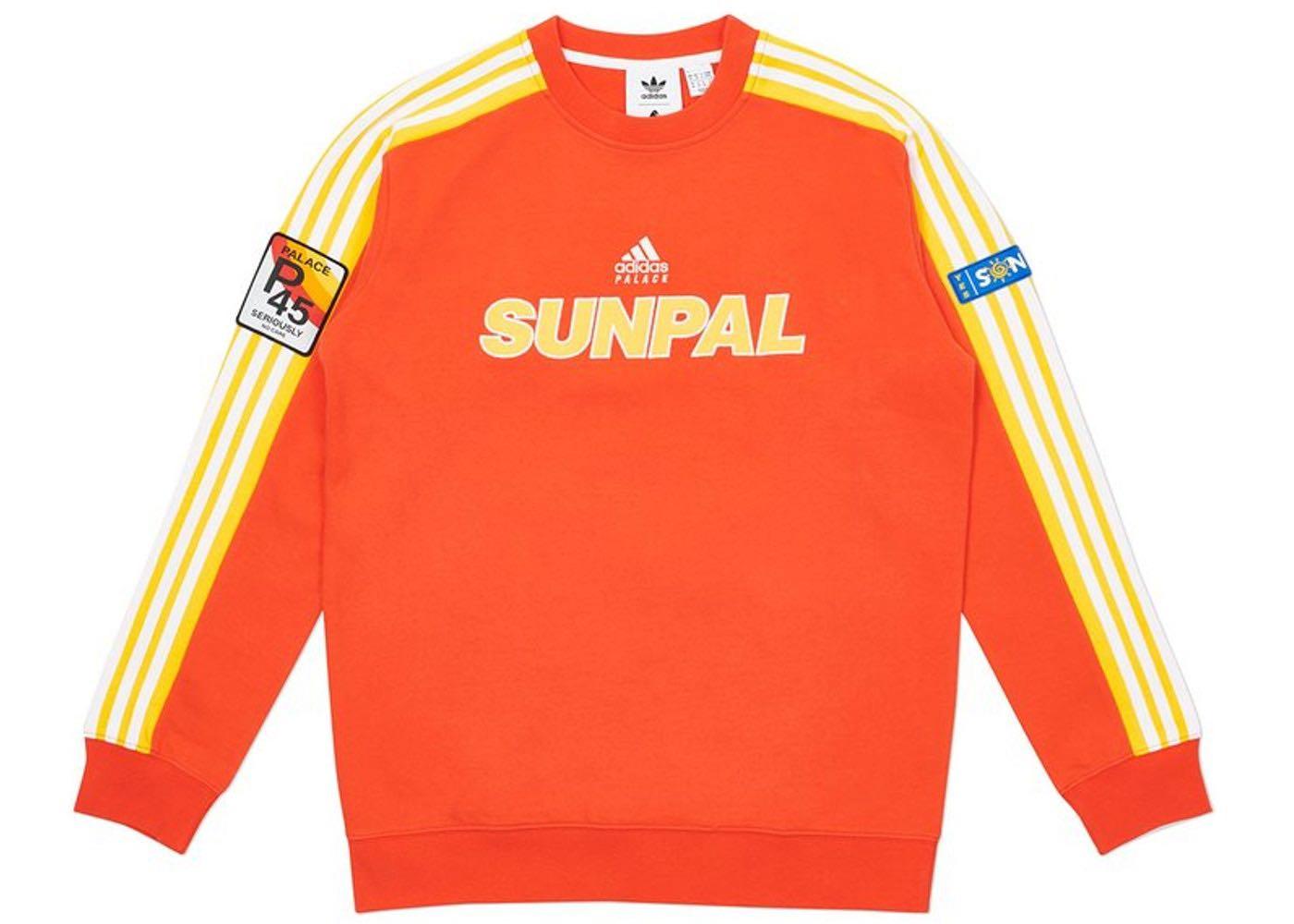 Authentic Palace x Adidas Sunpal Crewneck Bright Orange, Men's