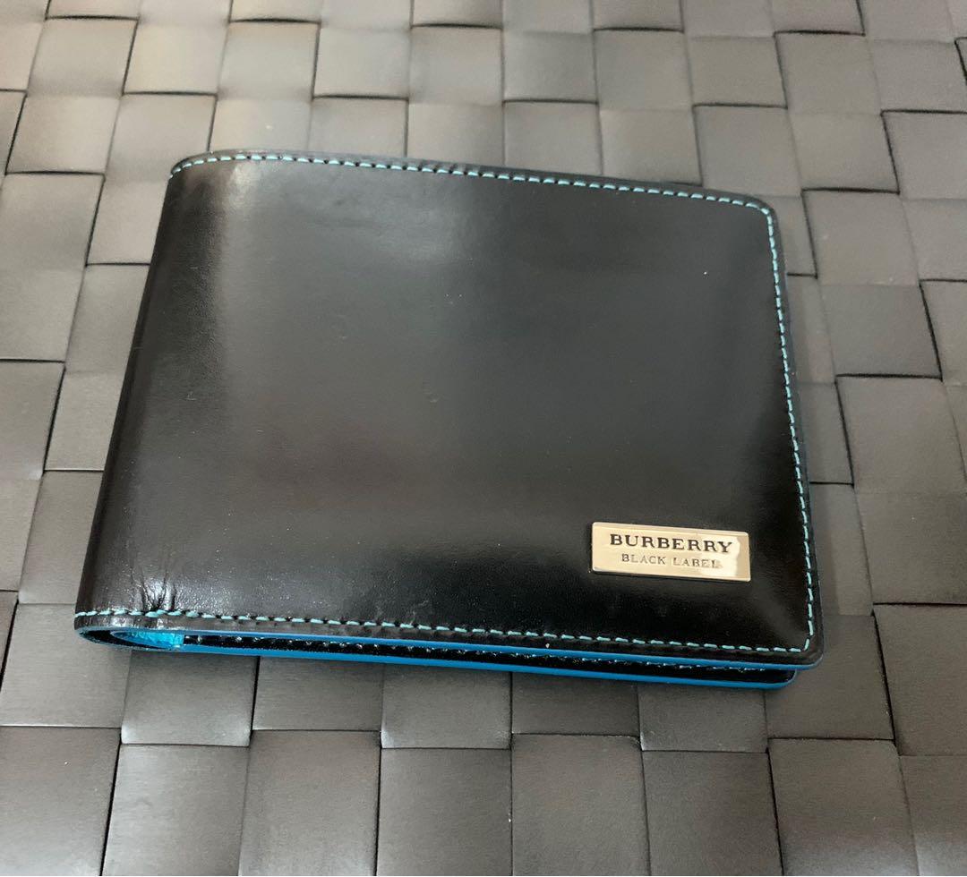 100% REAL!!! Burberry Black Label men's wallet (black and blue