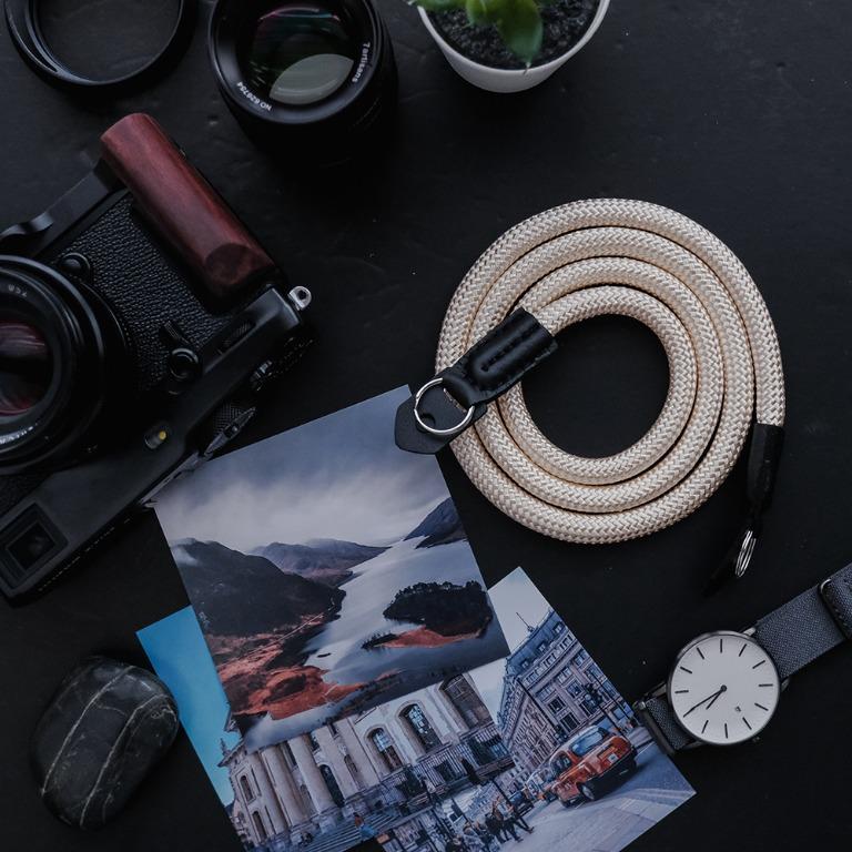 BUTTERCREAM COLOR NYLON ROPE CAMERA STRAP FOR SHOULDER & NECK ...