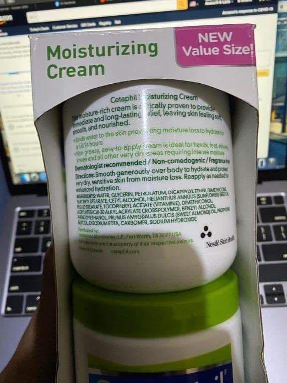 Cetaphil Body Moizturizing Cream 20oz/ 566g (Category: Body Care) located in Manila. Submitted by pauma (Listing ID 1143095803, Image 2). Description: - Sealed and brand new - Shipped from the USA - Take 1 jar for PhP 700, 2 jars for PhP 1,200 - Great for eczema-prone and very dry skin - Shopee checkout available .