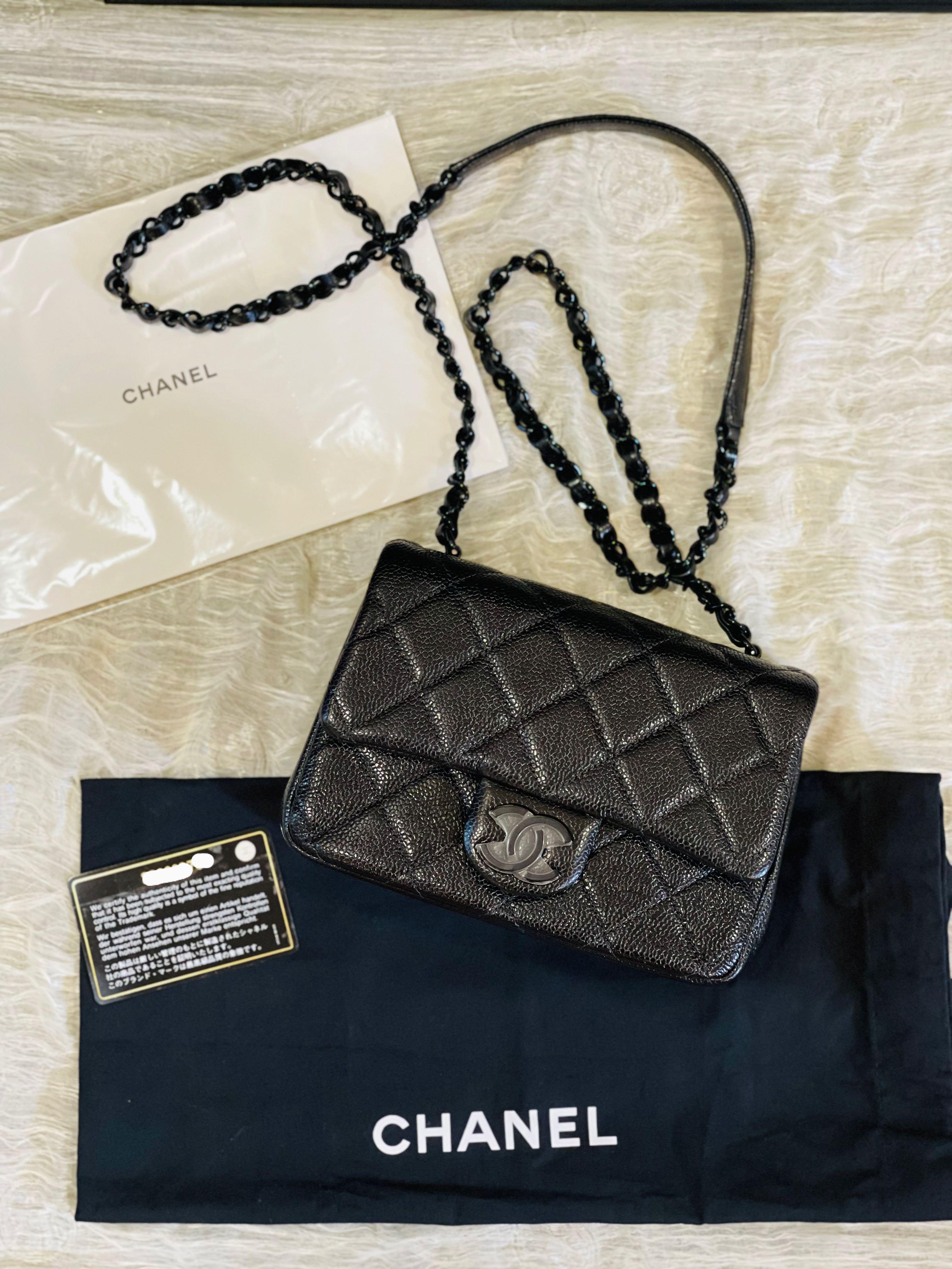 Chanel Mini Square So Black, Women's Fashion, Bags & Wallets