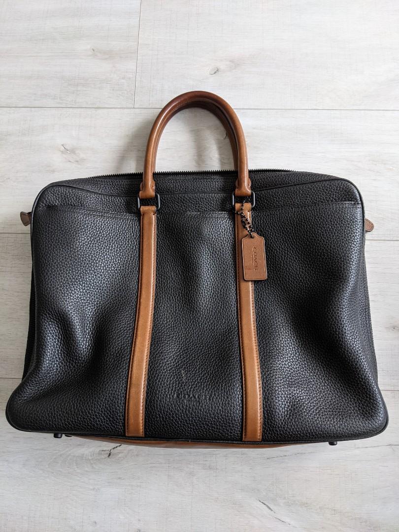 Coach Harness Metropolitan Brief in Pebbled Leather Men s Fashion