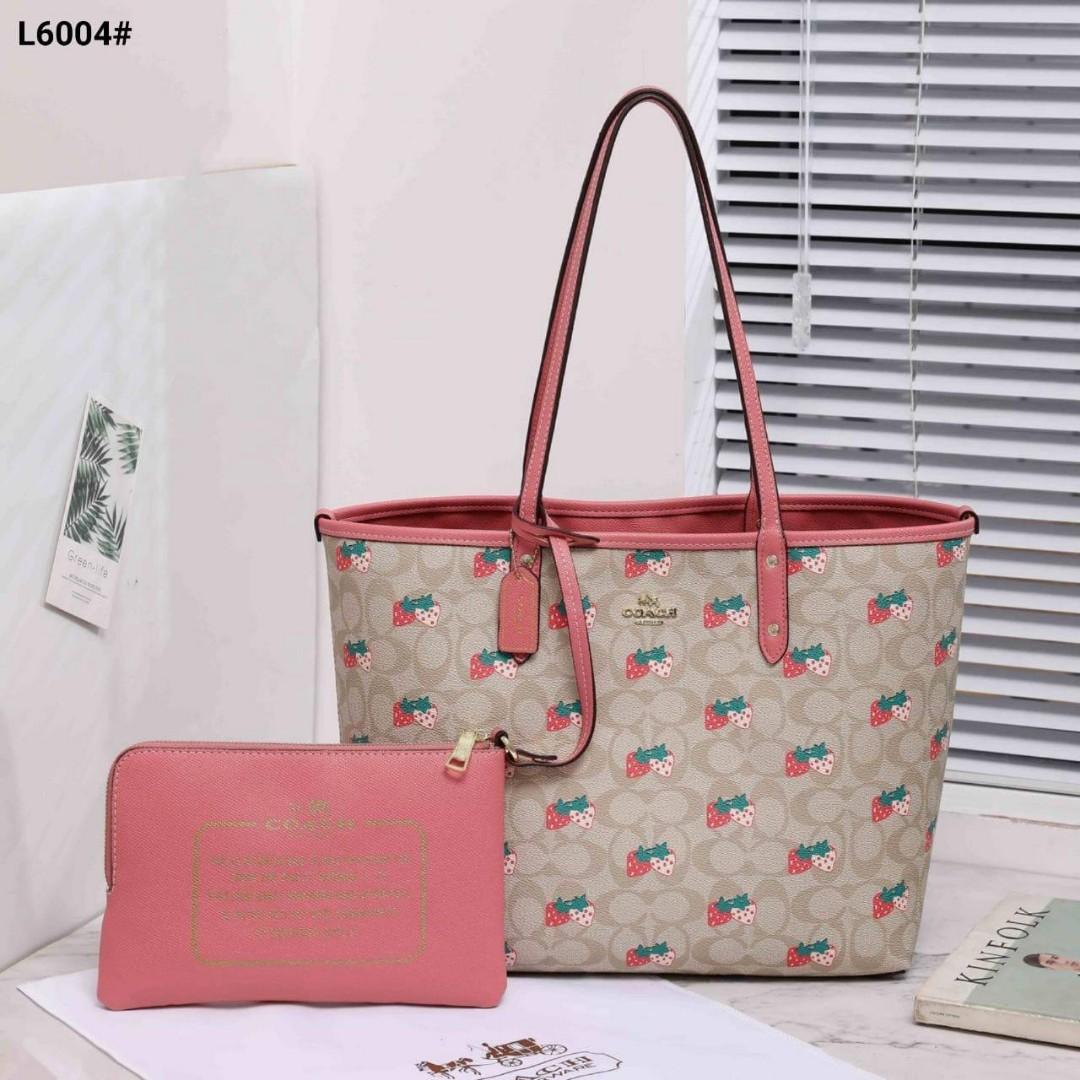 strawberry coach tote
