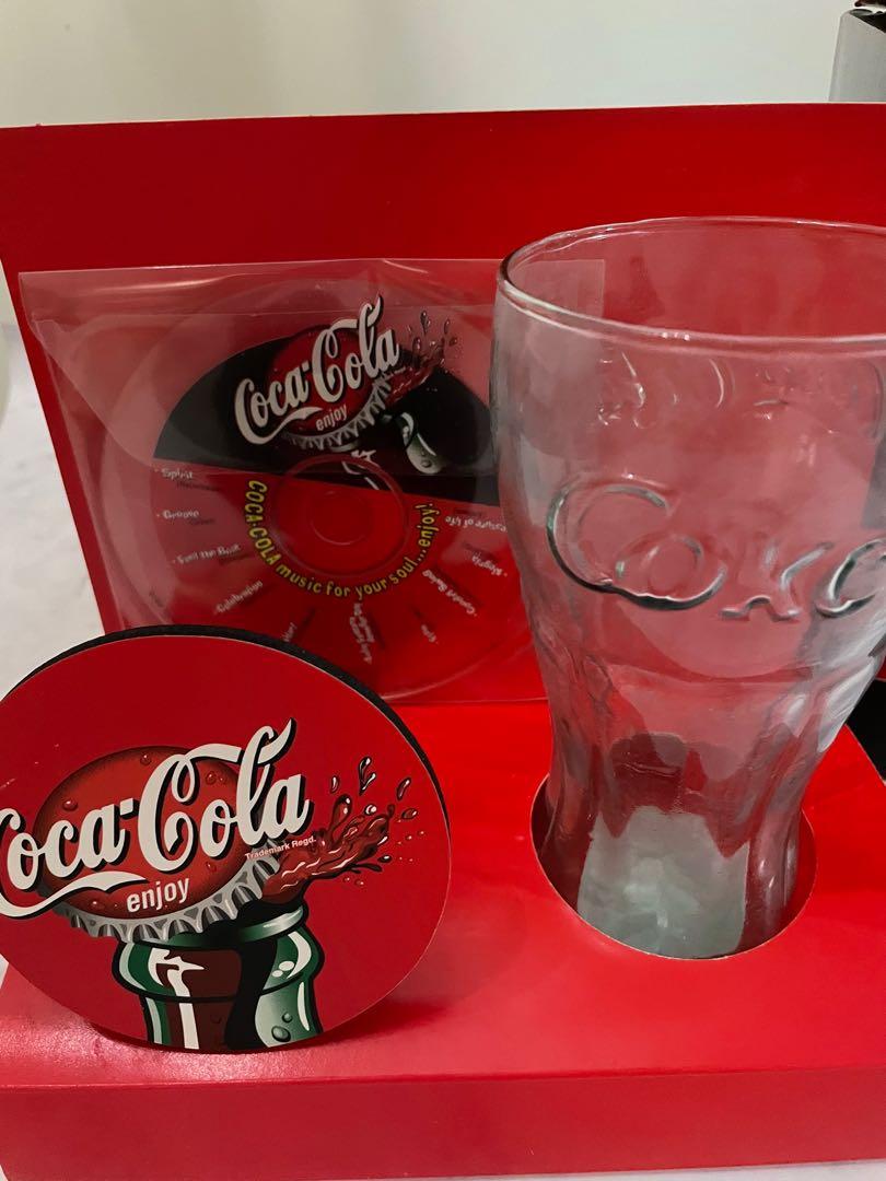 Coca Cola Glass Collectors Set with Vintage Glasses, Coasters, and