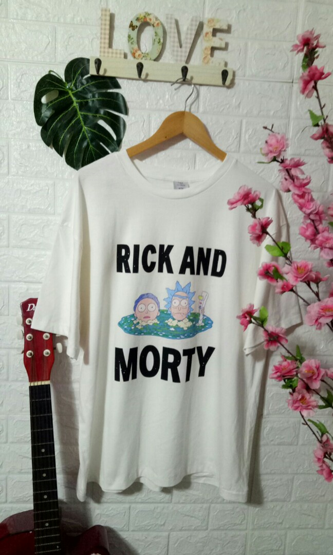 Cotton On T Bar Rick & Morty Oversized Off White Tshirt, Women's