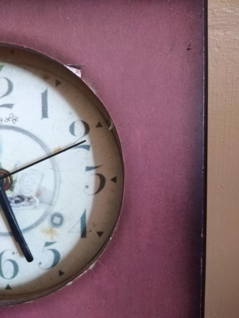 Countrythemed wall clock, Furniture & Home Living, Home Decor, Clocks