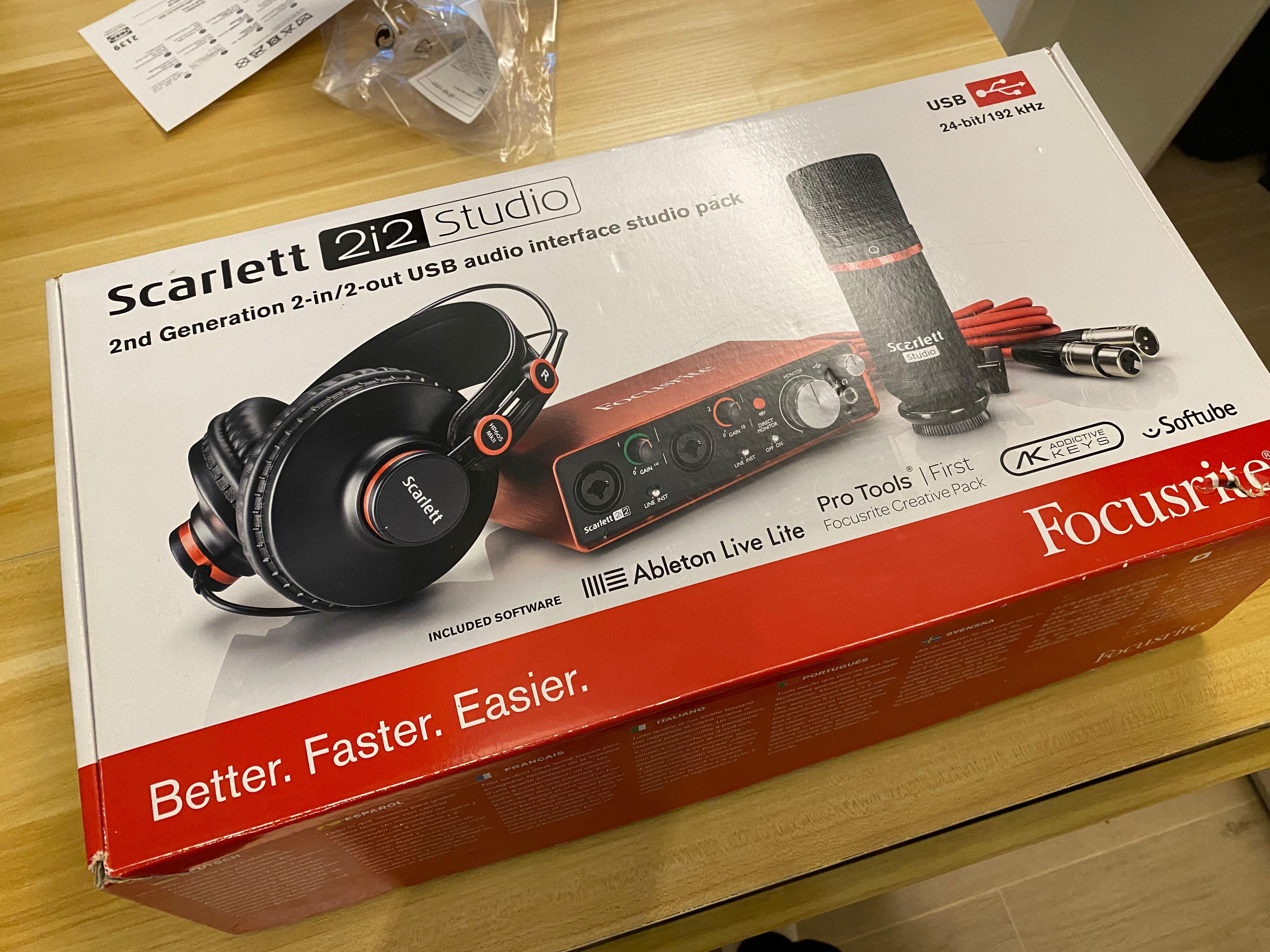 FOCUSRITE SCARLETT 2I2 STUDIO PACK 2ND GEN 錄音套裝, 音響器材