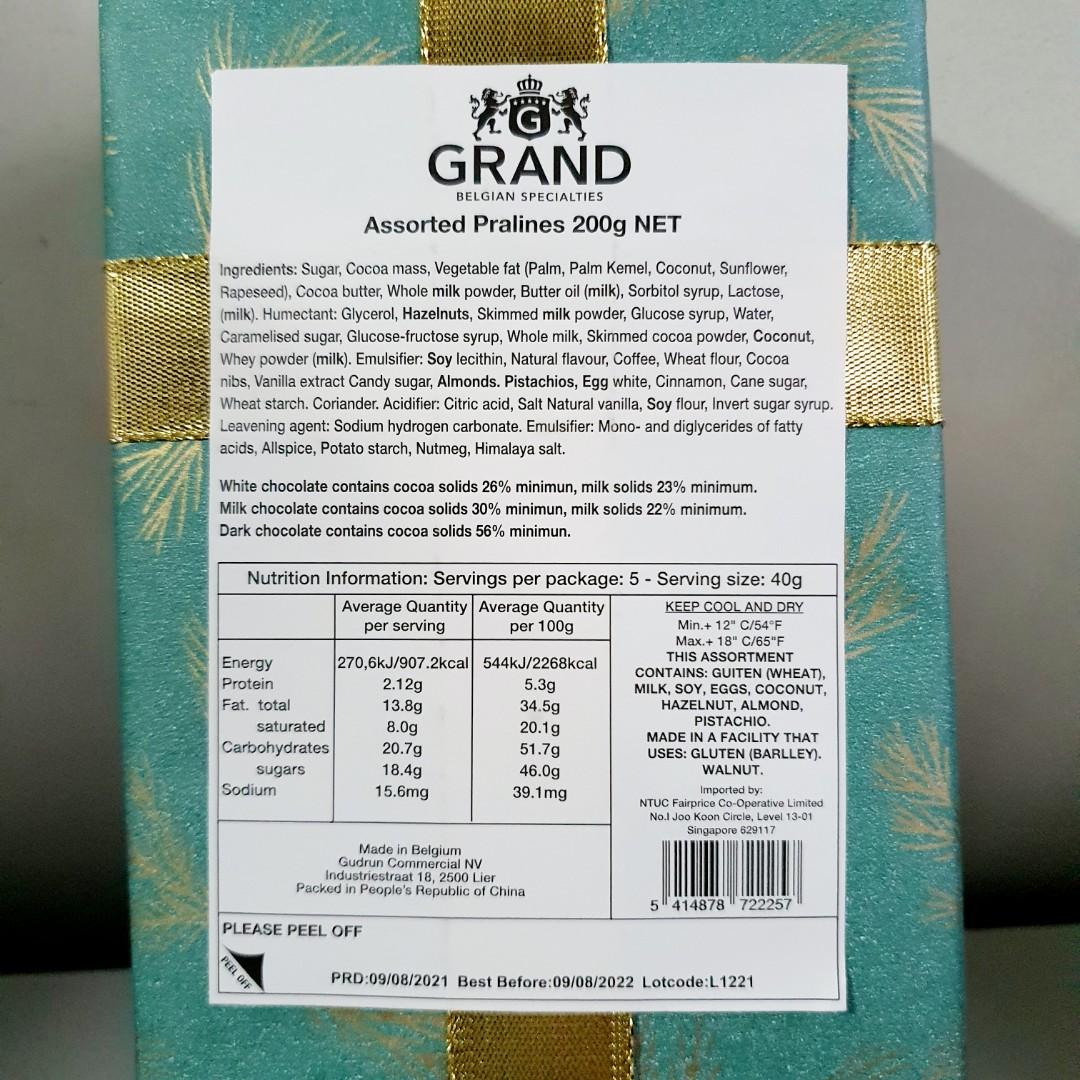 GRAND Belgian Specialties Assorted Chocolates/Pralines, 200g Gift Box, Food & Drinks, Other