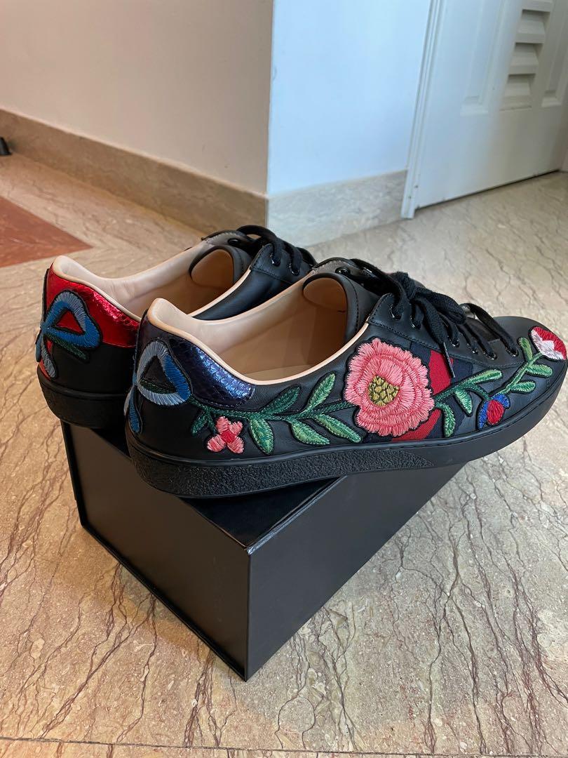 Ace embroidered sneaker black on sale