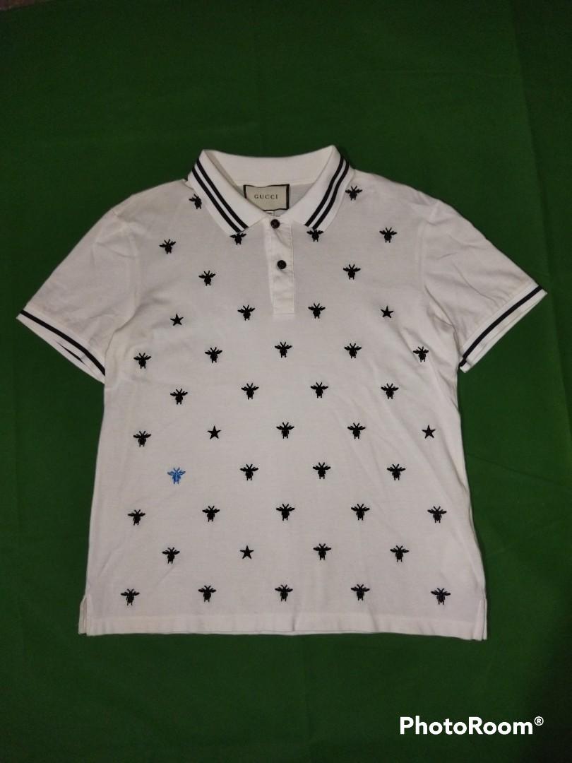 Gucci Bee Embroidered Polo Shirt, Men'S Fashion, Tops & Sets, Tshirts & Polo  Shirts On Carousell