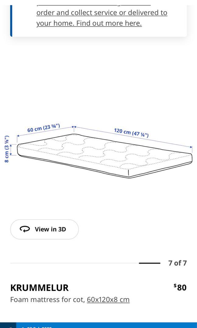 Krummelur foam mattress outlet for cot