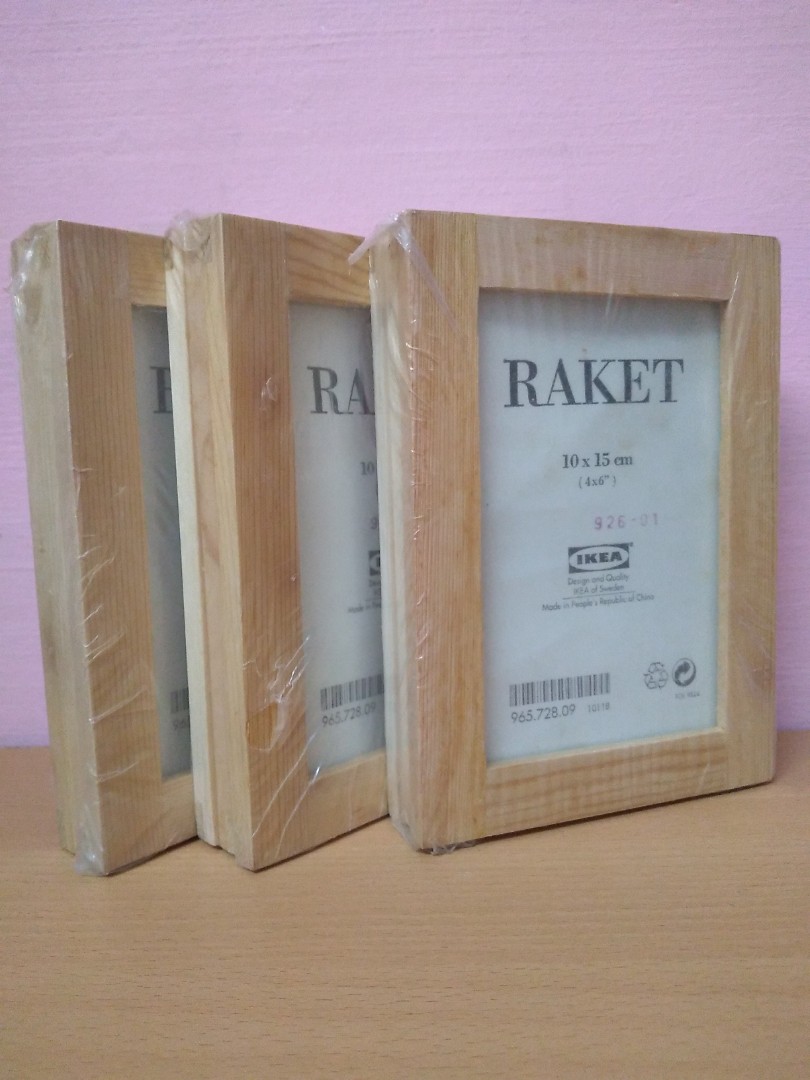 IKEA Raket Wooden Picture Frame (1 set x 3 frames), Furniture & Home